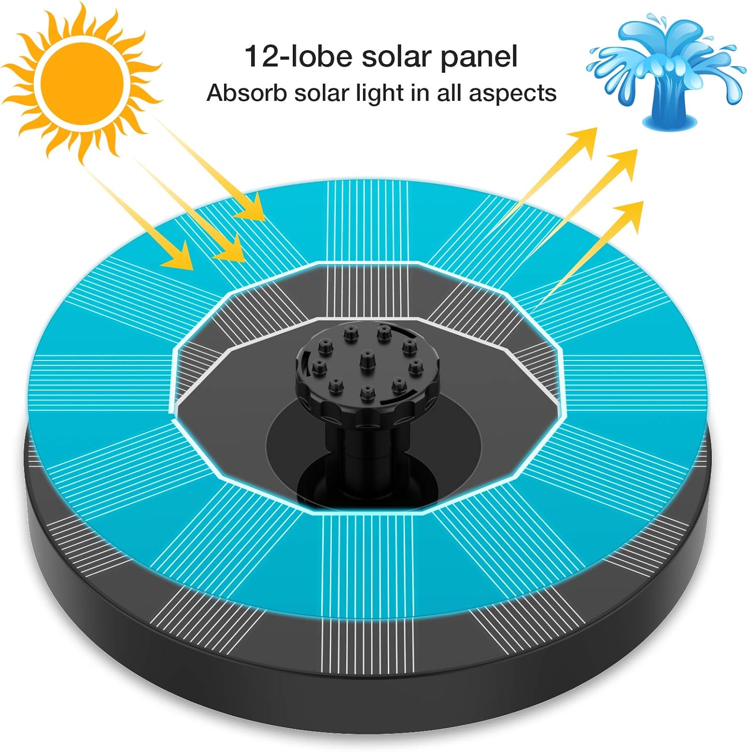 Solar-powered fountain Pool/Garden/Bathtub