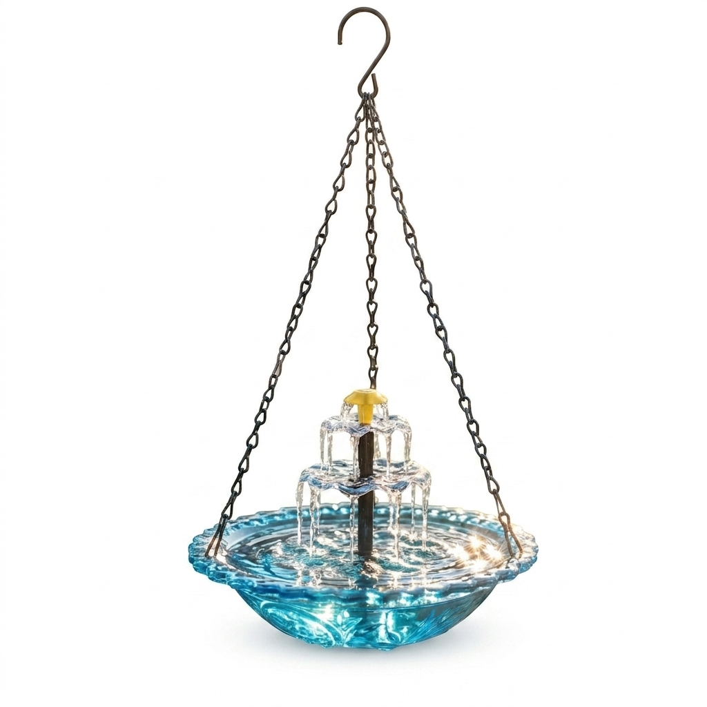 Solar Cascade Hanging Bird Bath Fountain