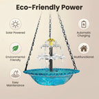 Solar Cascade Hanging Bird Bath Fountain